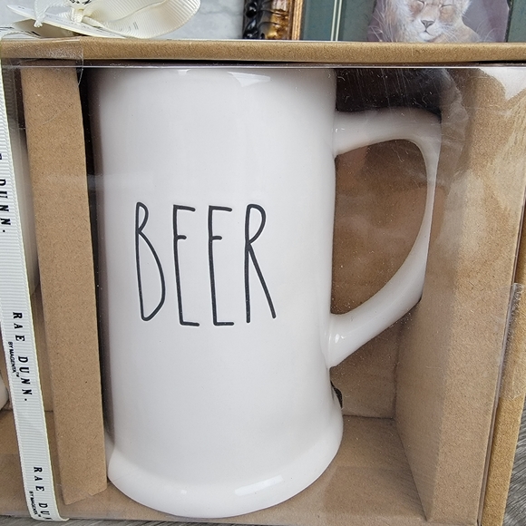 Rae Dunn 2 Beer Stein Mug Gift Set - Picture 3 of 7